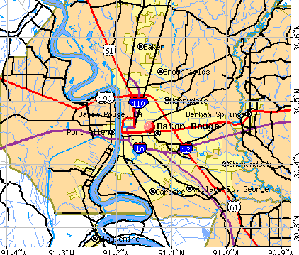 You can customize the map before you print! Baton Rouge Louisiana La Profile Population Maps Real Estate Averages Homes Statistics Relocation Travel Jobs Hospitals Schools Crime Moving Houses News Sex Offenders