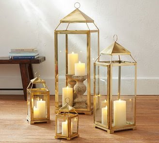 Pottery Barn Malta Lantern - Brass Finish