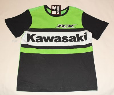 Buying Kawasaki KX Motocross Boys Green Black Printed Short Sleeve T Shirt Size 7 New