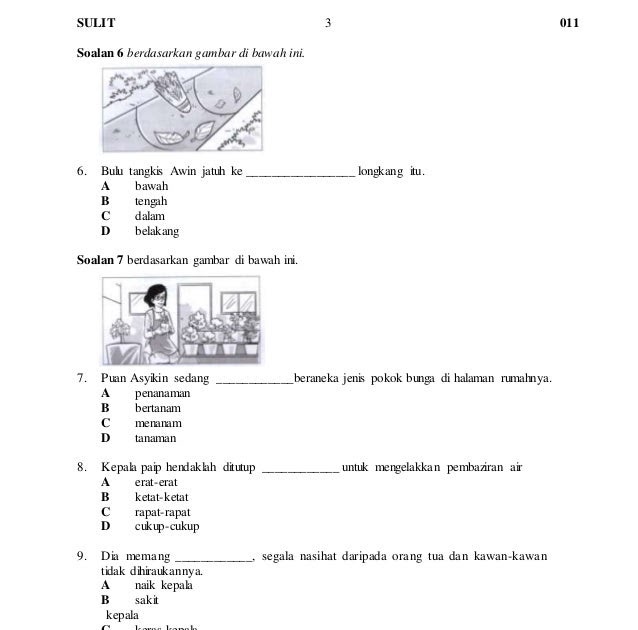 Soalan Bahasa Melayu Penulisan Tahun 3 Pdf - Persoalan x