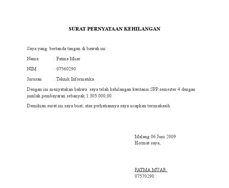 Contoh Surat Kuasa No Rekening - JobsDB