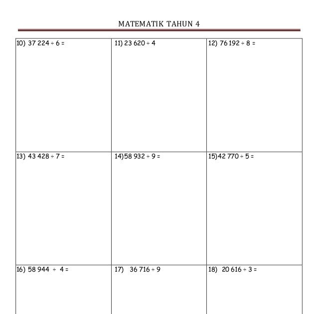 Soalan Penyelesaian Masalah Darab Matematik Tahun 5 