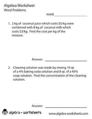 Once you find your worksheet, click on. Algebra Worksheet New 4 Algebra Worksheet Word Problems