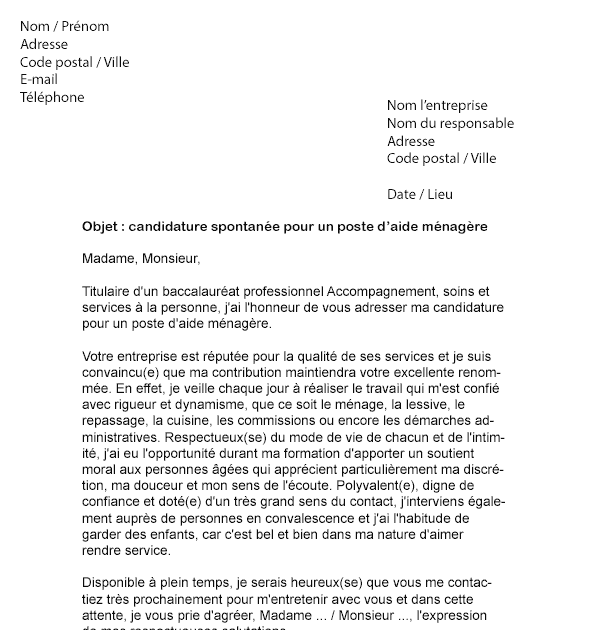 lettre de motivation auxiliaire de vie débutant sans diplôme