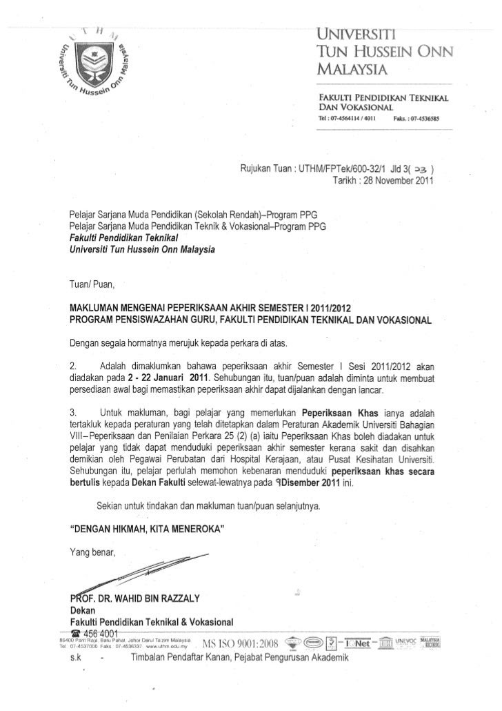 Contoh Surat Rasmi Lawatan - Buka Pak