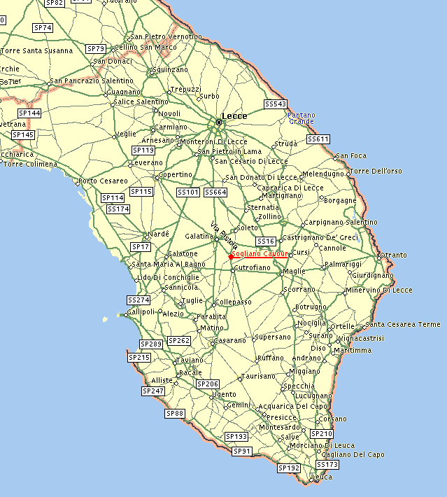 Contatto diretto con il proprietario, elenco case private ed alloggi in affitto nel salento. Cartina Geografica Del Salento