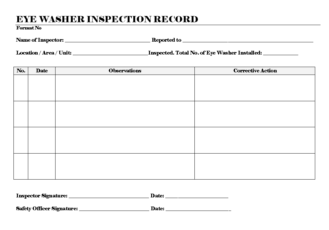 Instantly download log sheet templates, samples & examples in adobe pdf, microsoft word (doc), microsoft excel (xls), google docs, apple (mac) pages, google sheets (spreadsheets), apple (mac) numbers, microsoft publisher. Eyewash Station Inspection Template Excel Baldcirclespecialists