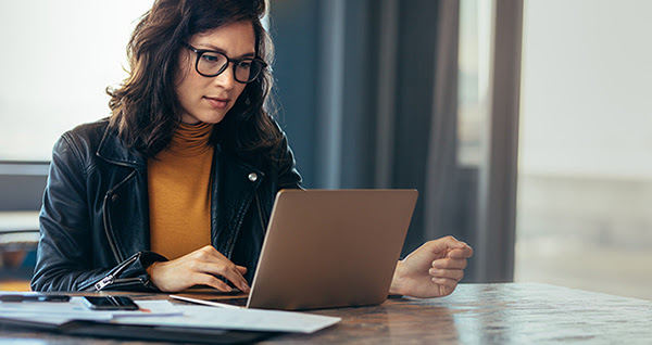 Woman on computer