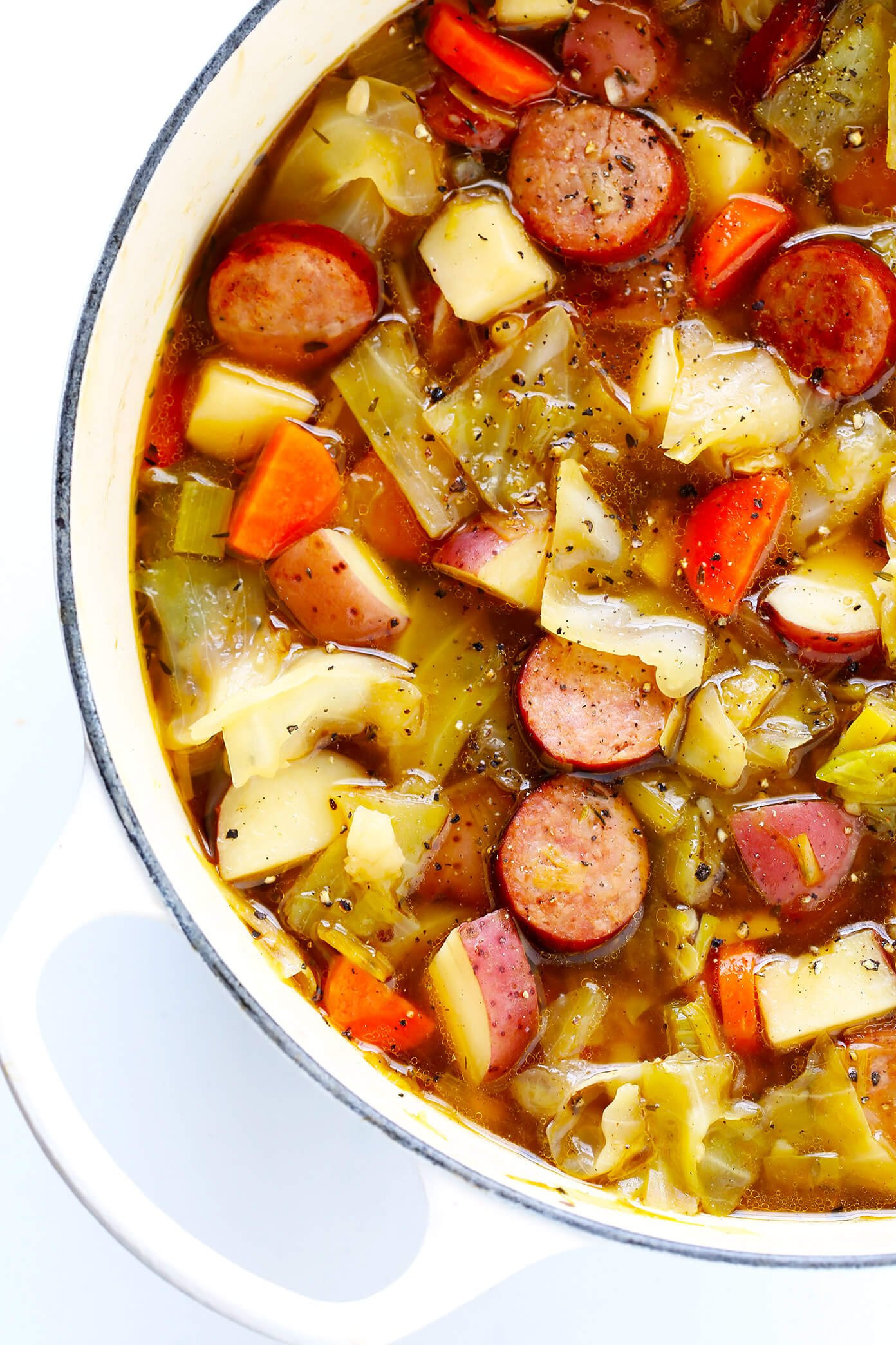 Simmer for just 20 minutes. Cabbage Sausage And Potato Soup Gimme Some Oven