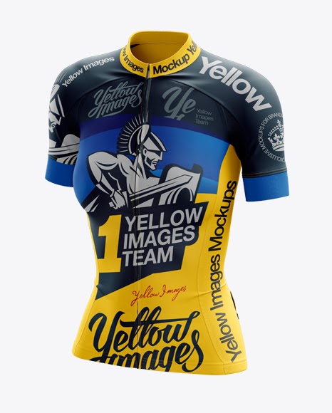 Download Women's Cycling Jersey PSD Mockup Halfside View | PSD ...