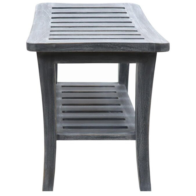 1 x elderly bath chair without back of a chair. Redmon Weathered Gray Teak Freestanding Shower Seat In The Shower Seats Department At Lowes Com