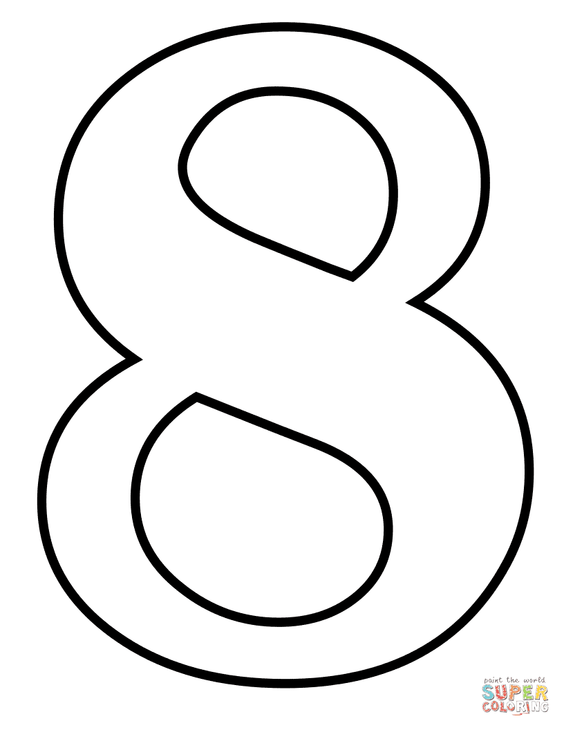 Colouring printable number coloring pages 1 10. Number 8 Coloring Page Free Printable Coloring Pages