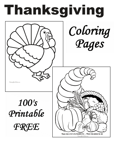 Printable Thanksgiving Coloring Pages For Kids Free Drawing With Crayons