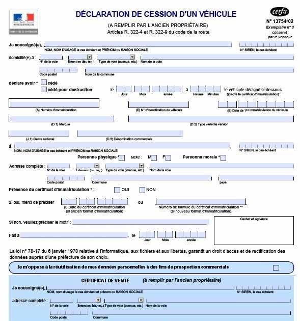 lettre de cession de véhicule