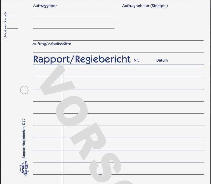 Rapportzettel Word / Rapportzettel Vorlage Cool Sigel formularbuch ´tages ...