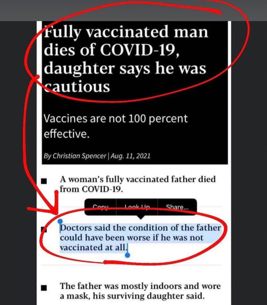 Hypcrite: random doctors who say it's lucky the man who died from Covid had the vaccine or it could have been worse.