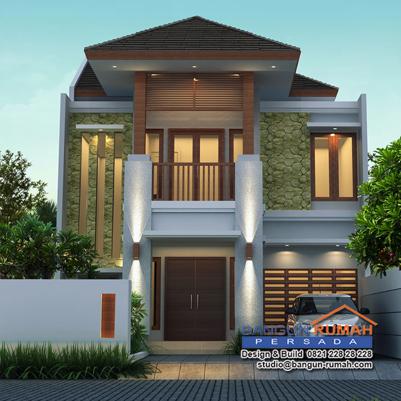 Desain Rumah Tropis 2 Lantai di Lahan 9 x 20 M2 BRP 