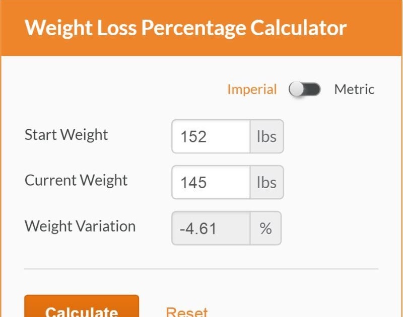 How To Calculate Percentage Of Body Fat Loss