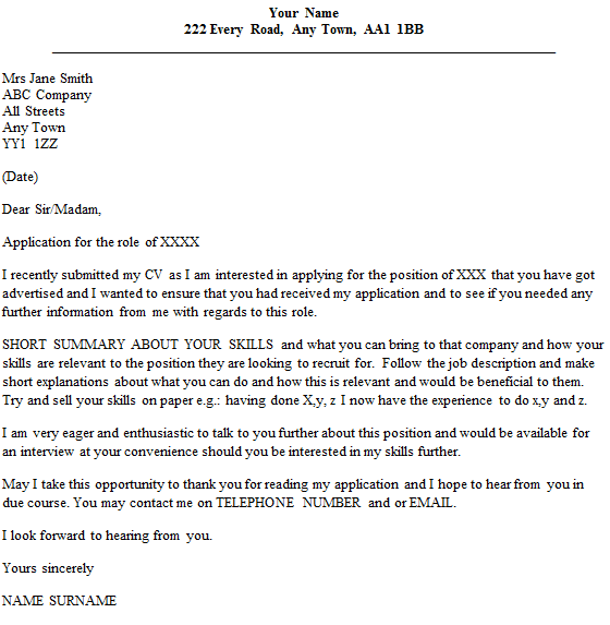 If you attach your resume to your email, remember that your employer can see the name of your document. Follow Up Letter Example After Submitting A Cv Icover Org Uk Icover Org Uk