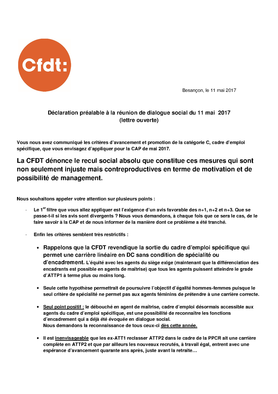 modèle lettre avancement de grade fonction publique territoriale