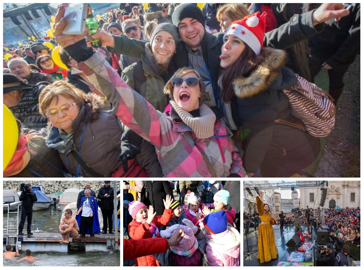 Collage of photos of New Year Parties In Croatia Top photo: Fuzine Photo: Nel Pavletic/Pixsell