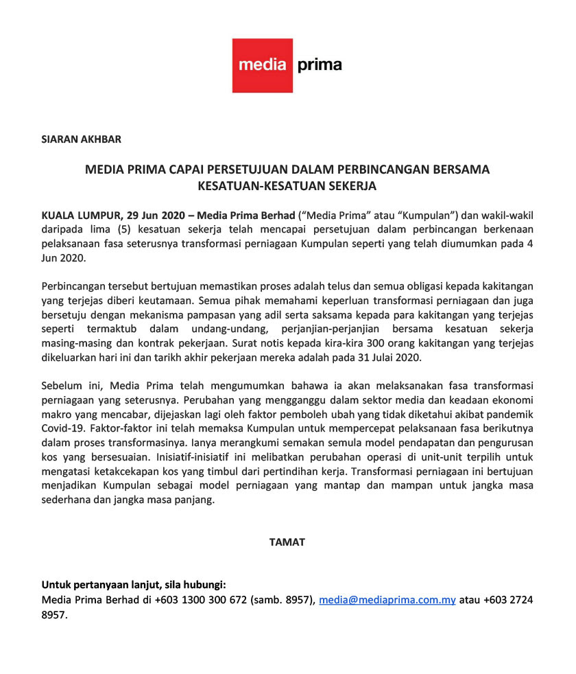 Maybe you would like to learn more about one of these? 300 Kakitangan Media Prima Terima Notis Pemberhentian Astro Awani