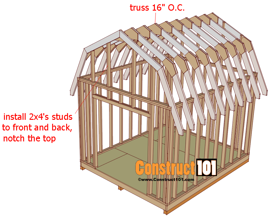 Avaliable 10 x 12 gambrel shed plans