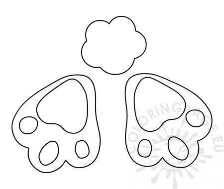 Print this bunny feet cut out (large size) that's already colored and ready for use on posters, scrapbook pages, and cards. Rabbit Feet With Rabbit Tail Template Coloring Page