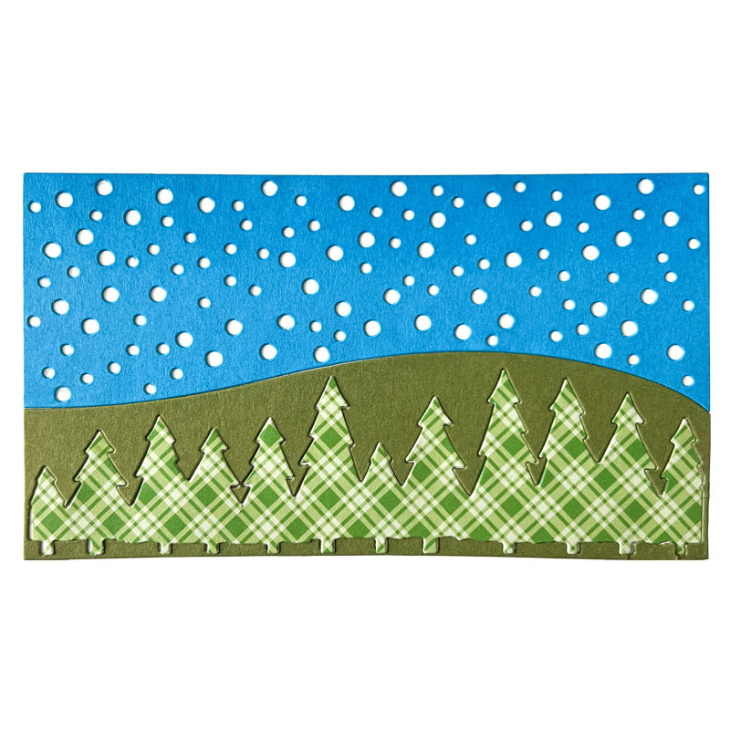 Image of Winter Scene Mini Slimline Double Background Die
