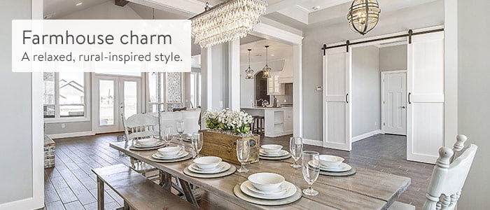 Farmhouse charm. Bring home the easy elegance of this relaxed, rural-inspired style. New, distressed-looking furniture pieces impart a warm, vintage allure. Shop the collection.