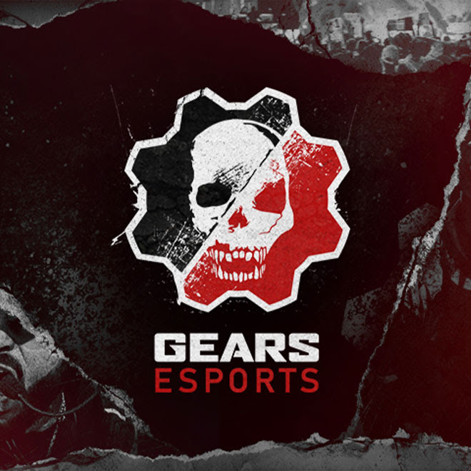 The Gears Esports logo sits again a roughly textured background.