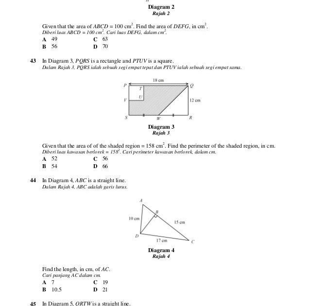 Soalan Matematik Tingkatan 4 Dan Jawapan - Modif U