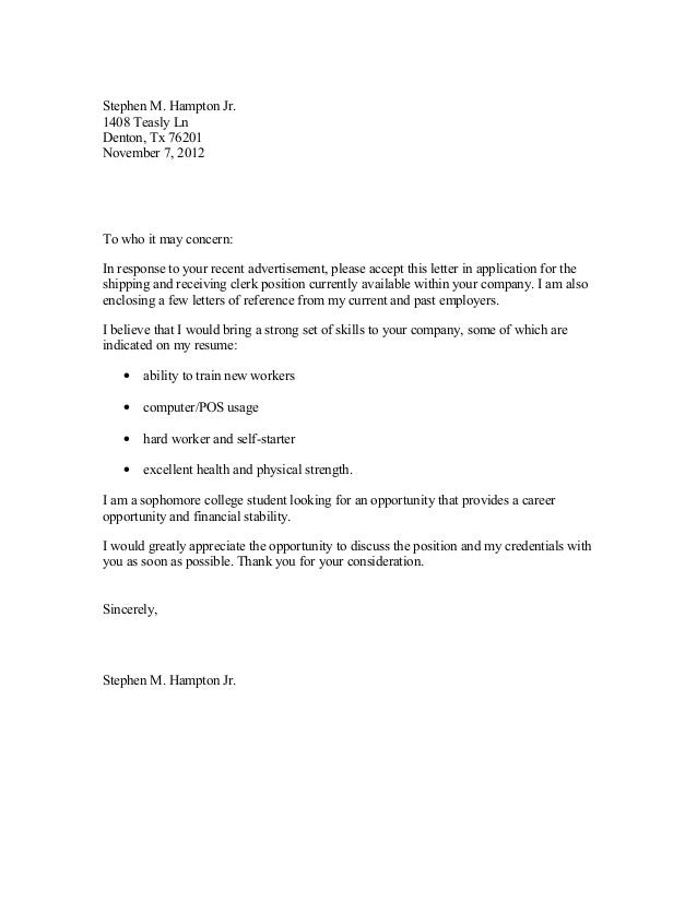 Cover Letter Example Indeed