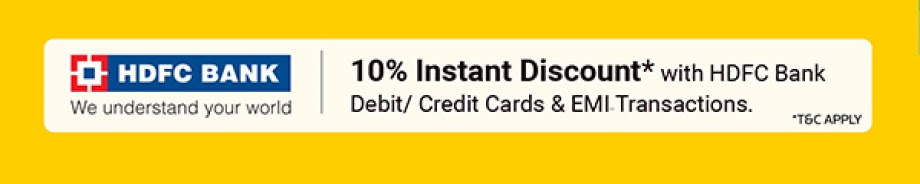 HDFC Bank. Instant 10% Off on both Credit & Debit Cards