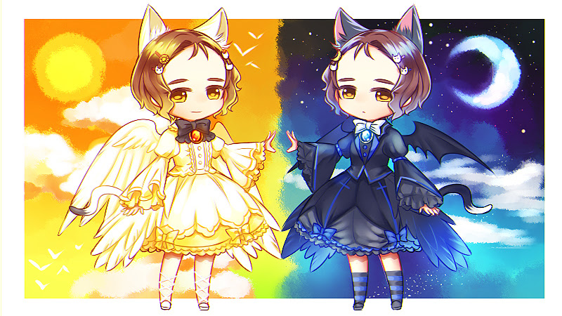 100 天使 悪魔 イラスト Ituirasuto