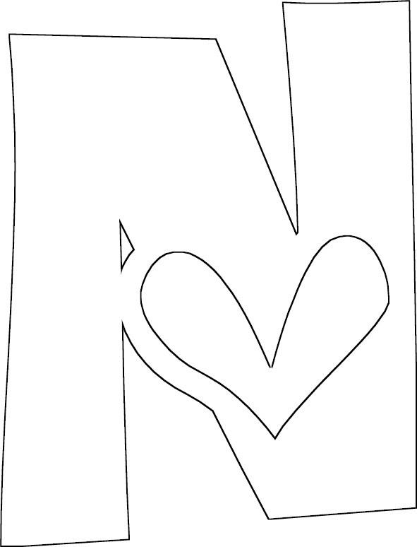 Letter n free alphabet coloring pages. Full Letter N Coloring Page