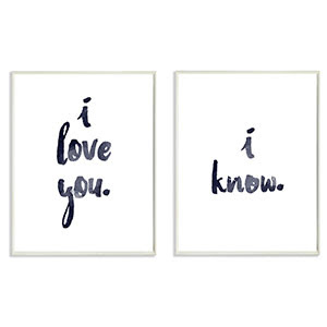 Set of two glam script wall art