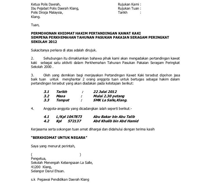 Surat Rasmi Untuk Pihak Polis - Xiaominismes