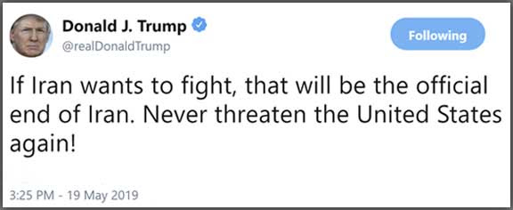 Tweet from President Trump