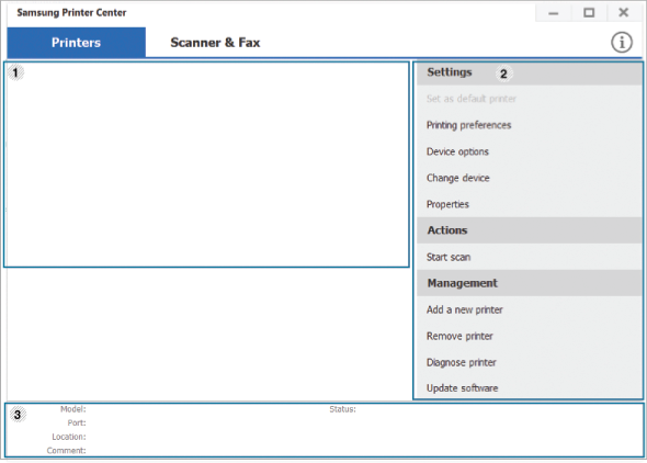 View ppd, directly download ppd. Using Samsung Printer Center