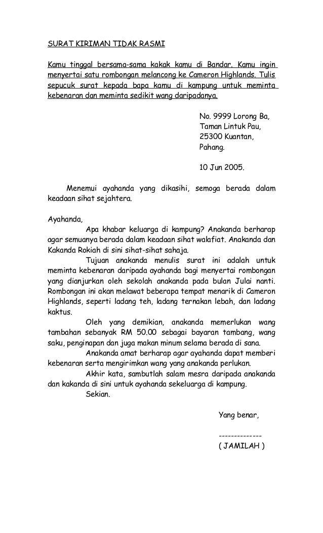 Contoh Karangan Surat Berhenti Sekolah