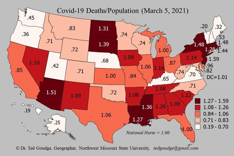 Heat map for Covid deaths