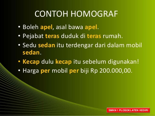 Contoh Dari Makna Homofon - Contoh 36