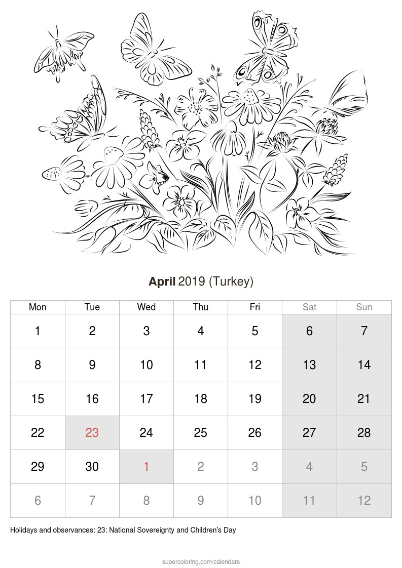 Get it as soon as thu, may 27. April 2019 Calendar Turkey