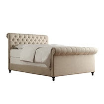 Tufted Upholstered Sleigh Bed