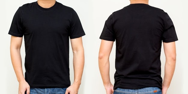 Download Mock Up Kaos Polos Hitam Depan Belakang - Desain Kaos Menarik