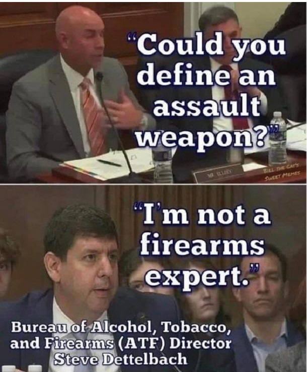Meme indicating that the head of the ATFdoesn' know anything about firearms.
