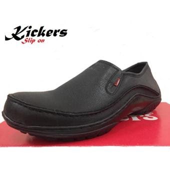  Harga  Kickers Sepatu Slip on Boots Pria Kulit  Asli Black 