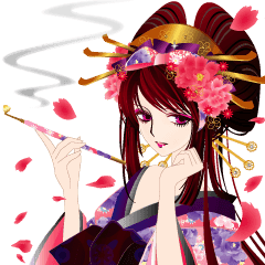 Ngagolak 花魁 イラスト 綺麗