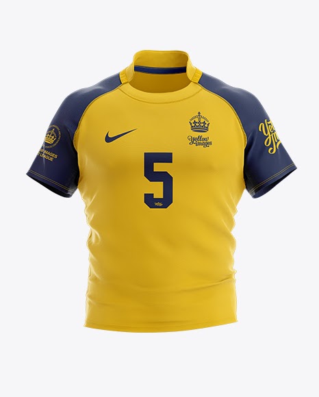 Download Free PSD Mockup Men's Rugby Jersey Mockup - Front View ...